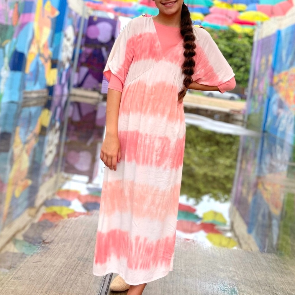 Coral + Beige Dress